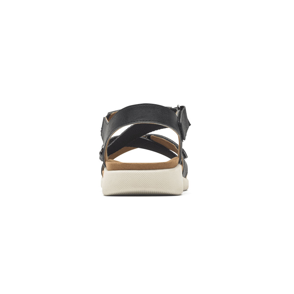 Rockport Singapore Womens Sandals - Eileen X-Strap Black - JP0621798